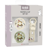 Bibs x Moomins Colour Pacifier & Loop Clip Gift Set Latex Size 2 Ivory/Sage