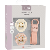 BIBS Colour Pacifier & Loop Clip Gift Set Latex Size 1 Blush