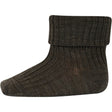 MP 589 Uld Rib Baby Strømper 351 Brown Melange