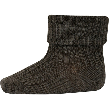 MP 589 Uld Rib Baby Strømper 351 Brown Melange