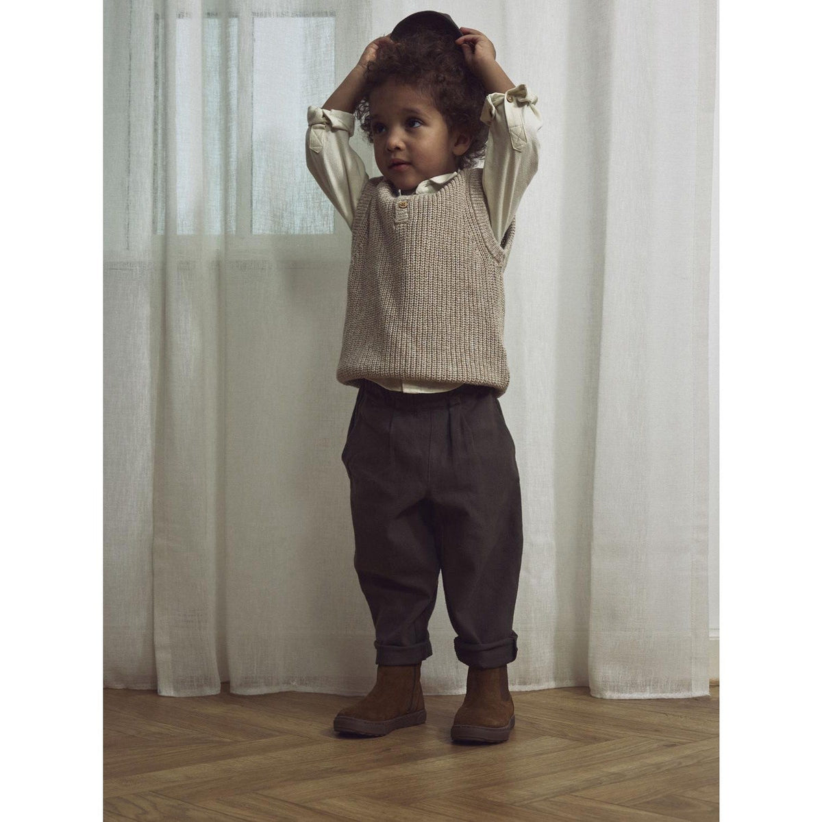 Lil'Atelier Oxford Tan Melange Nmmrokko Strik Vest Lil