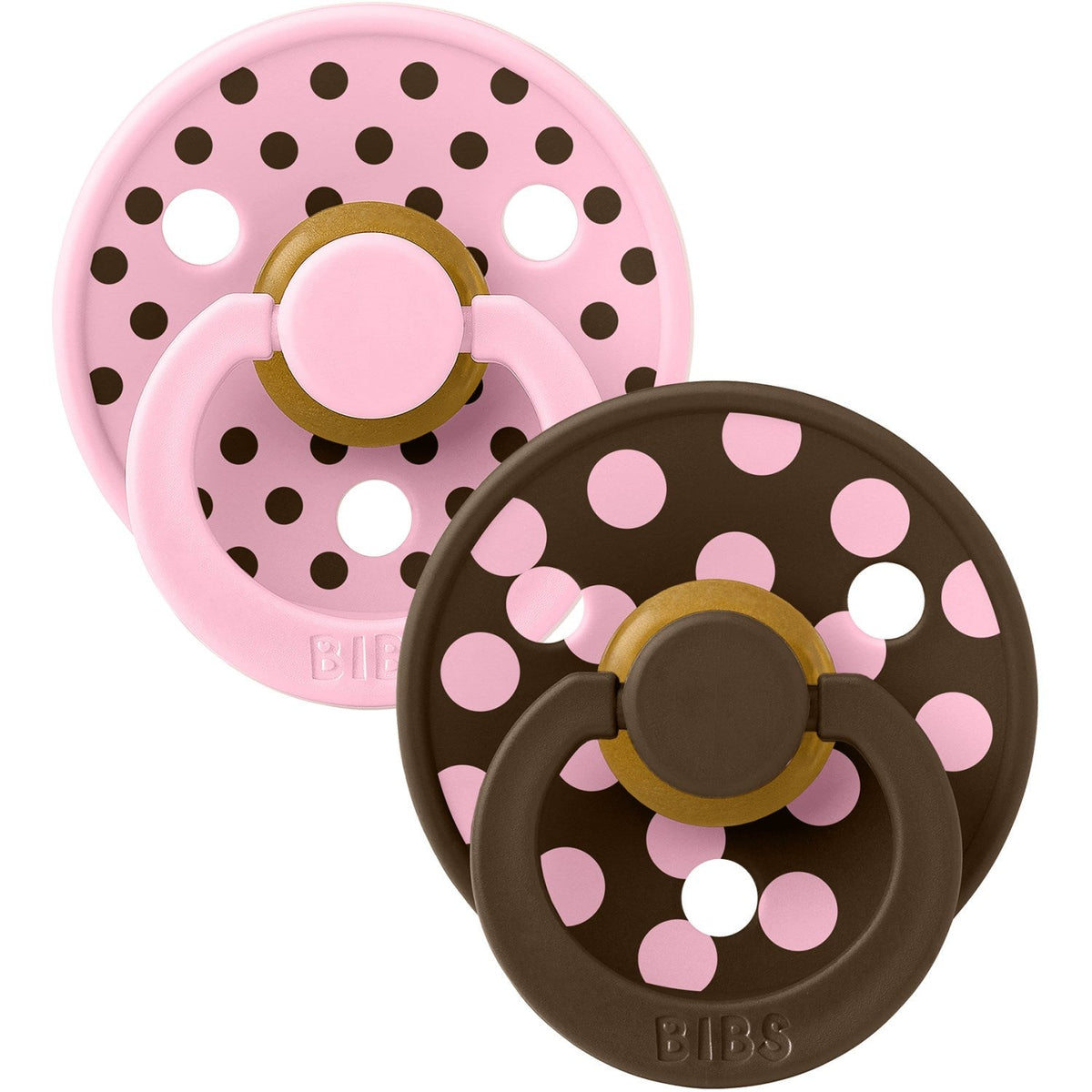 Bibs Baby Pink/Mocha Sut Studio Colour 2-Pak Polka Latex