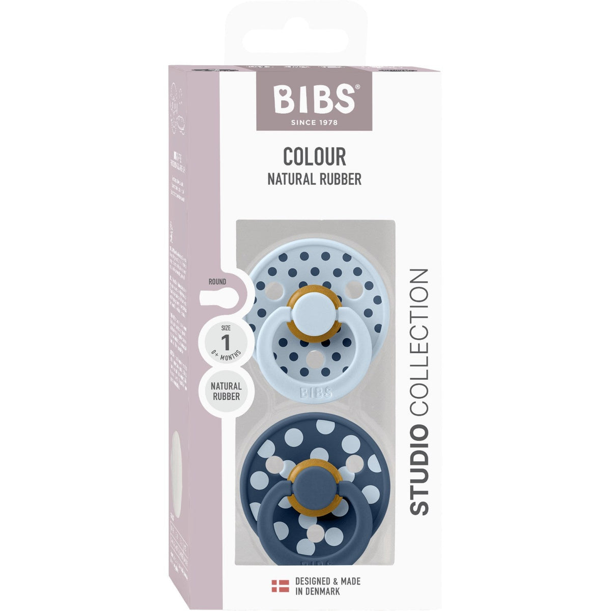 Bibs Baby Blue/Steel Blue Sut Studio Colour 2-Pak Polka Latex