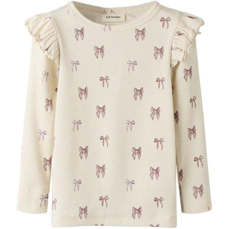 Lil'Atelier Turtledove Bow Nmfgavo Eko Ls Slim Top Lil Noos