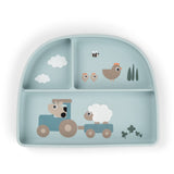 DonebyDeer Tiny Farm Blue Stick&Stay Inddelt Tallerken