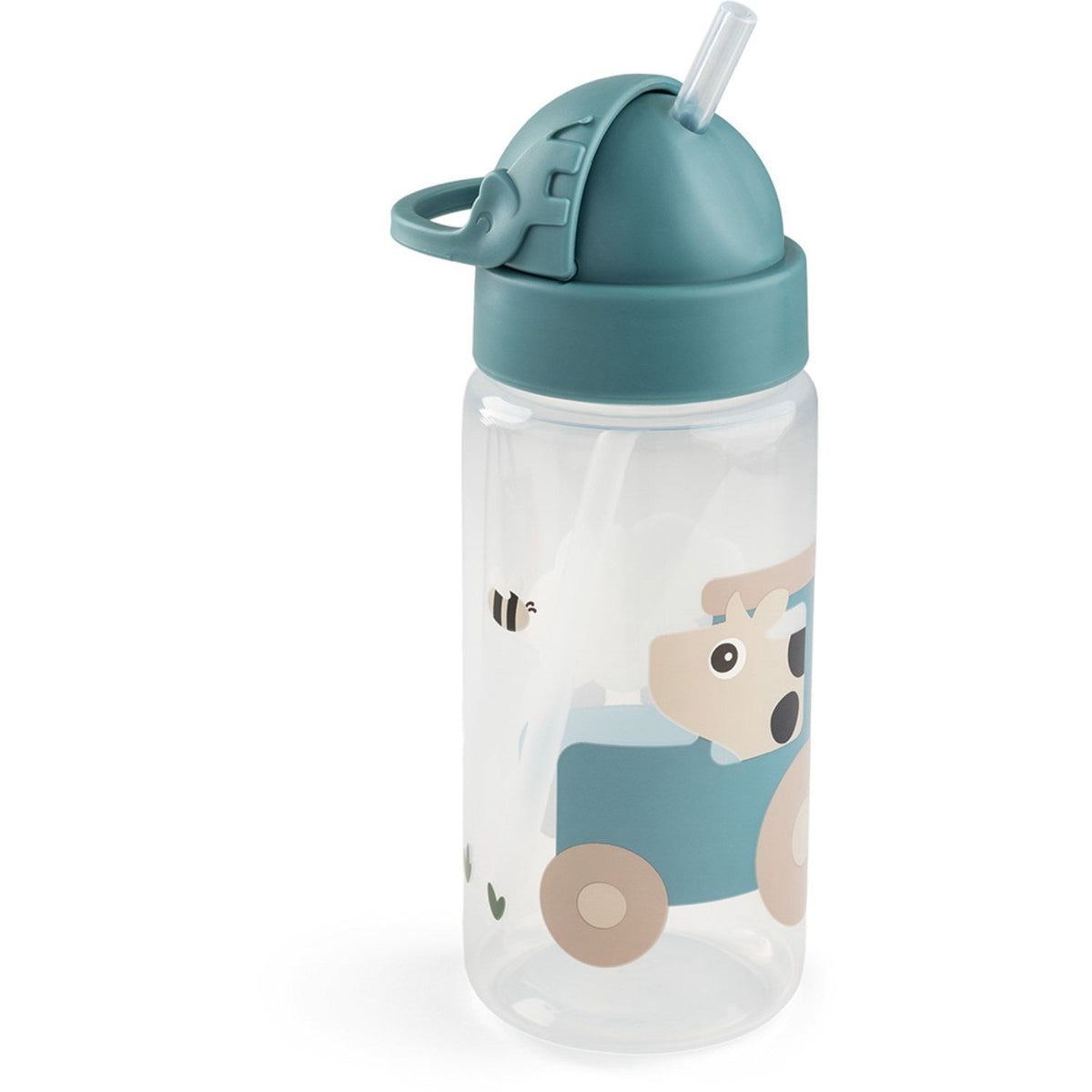 DonebyDeer Tiny Farm Blue Drikkedunk Med Sugerør 350 Ml