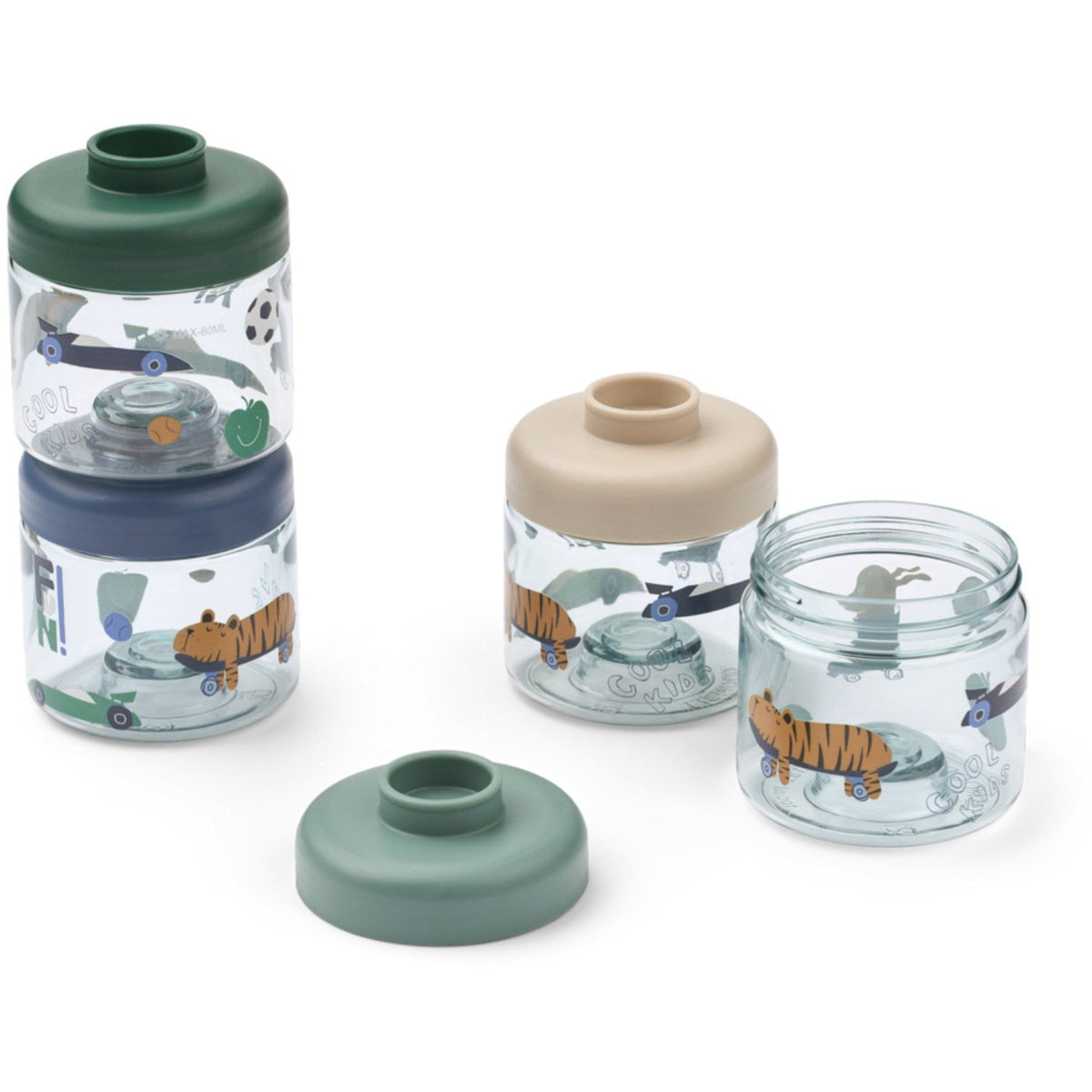 LIEWOOD Fun / Beach Blue Dominique Food Tritan Boxes 100 Ml 4-Pak