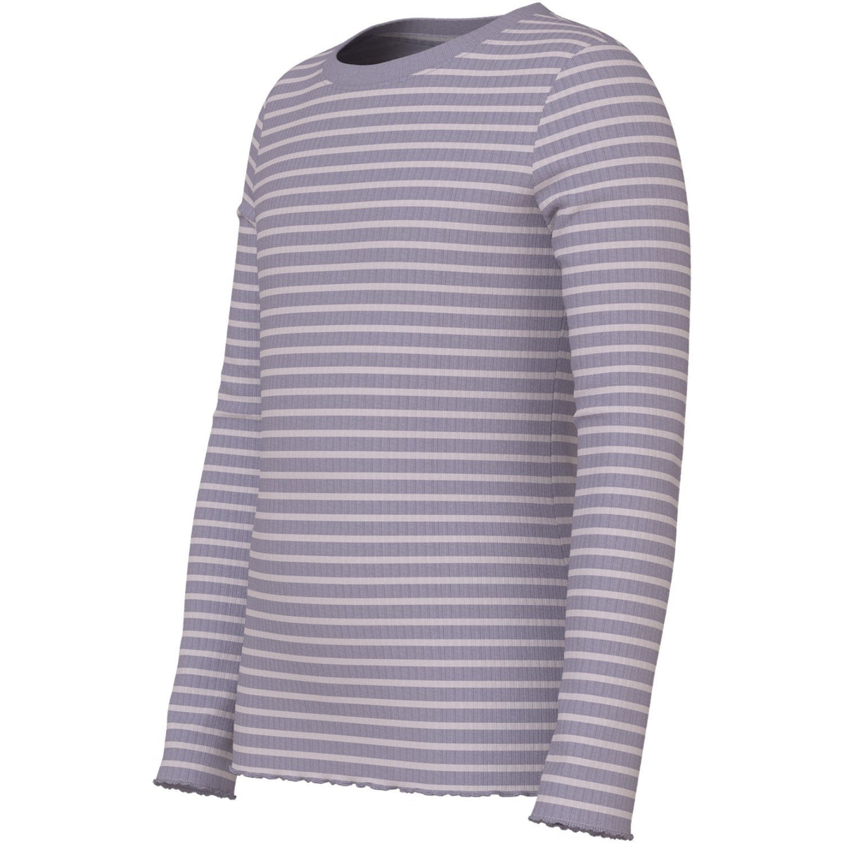 Name It Lavender Gray Lilac Marble Stripe Nmfvemma Ls Slim Top