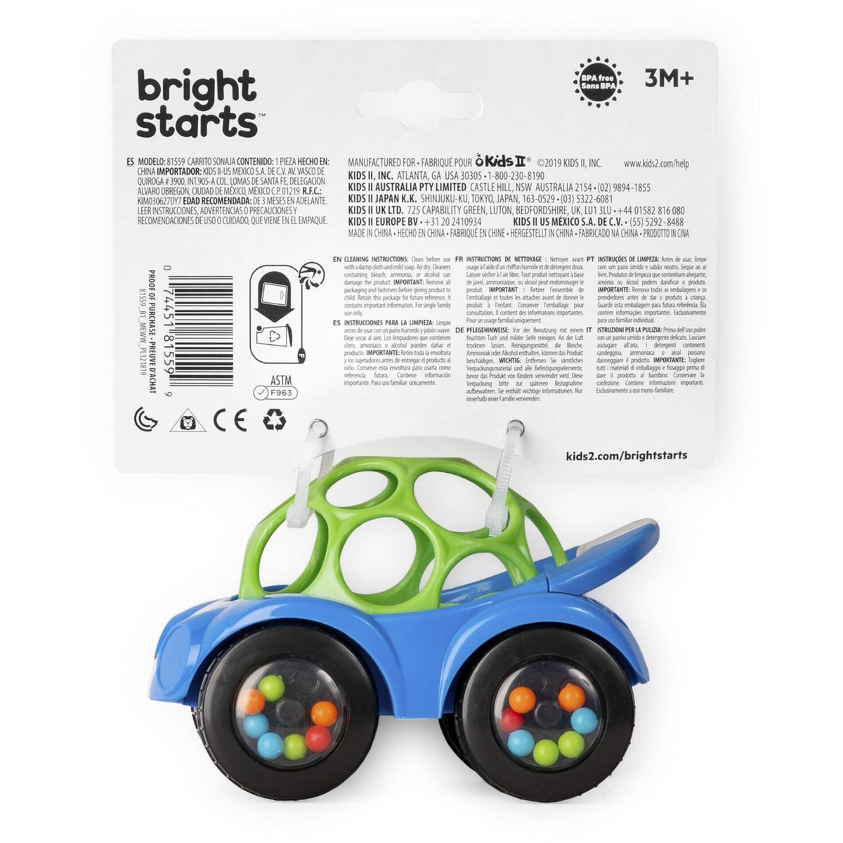 Bright Starts Blue Legetøj Bil Rangle & Roll Buggie™