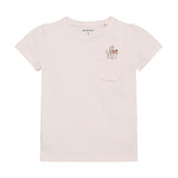 Minymo T-shirt m broderede blomster på lomme 124237