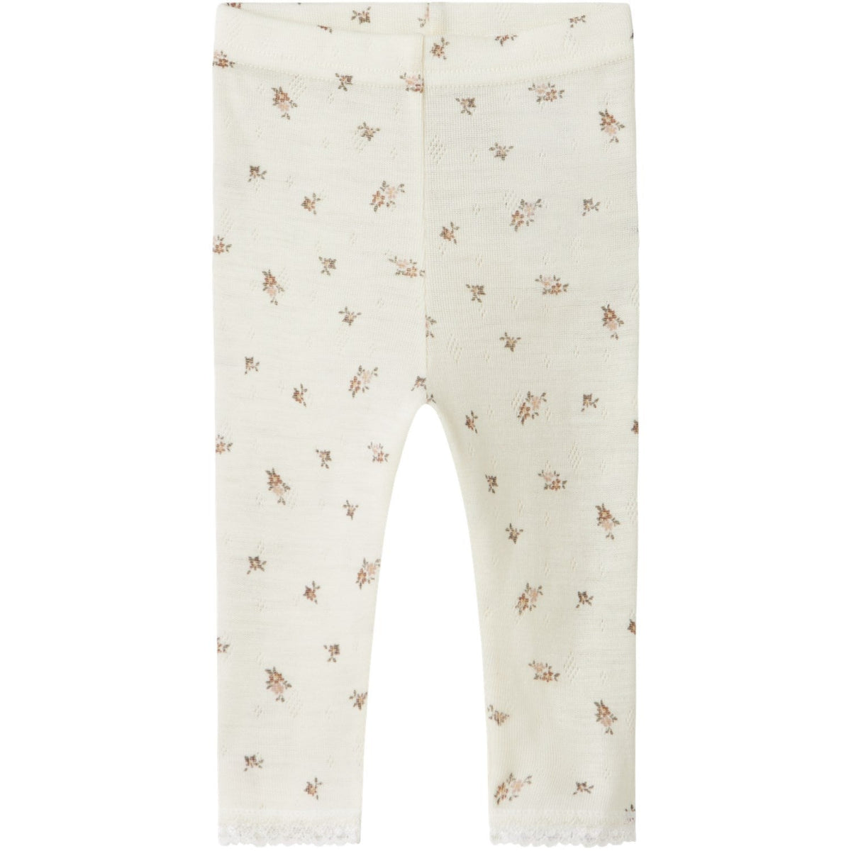 Name It Snow White Small Flowers Nbfwang Uld Needle Leggings Noos