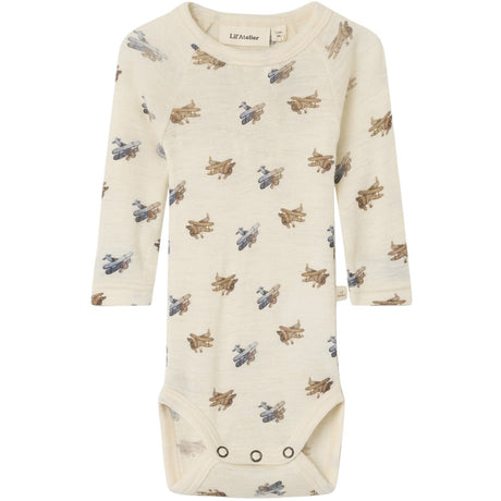 Lil'Atelier Turtledove Melange Nbmnalu Wo/Mo Ls Slim Body Lil Noos
