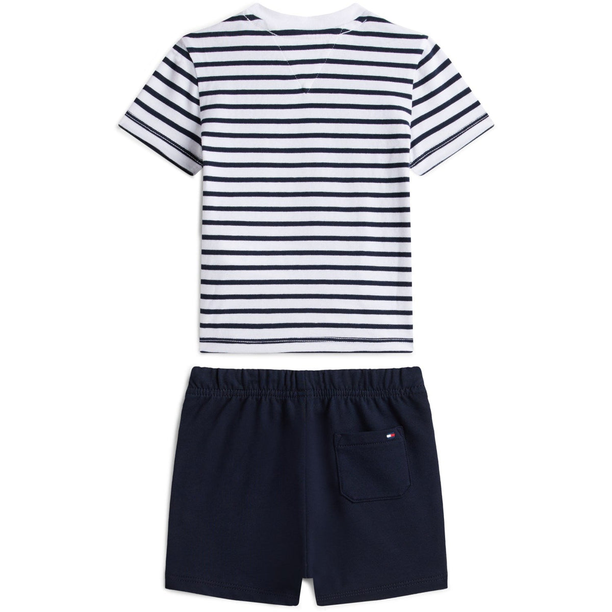 Tommy Hilfiger Dark Night Navy Essential Stripe Tee + Kort Sæt