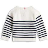 Tommy Hilfiger Ivory Silk Stripes Essential Regular Cardigan Ls