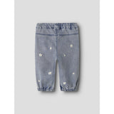 Name It Light Blue Denim Flowers Nbfrose Shaped R Emb Jeans 5321-Yb H