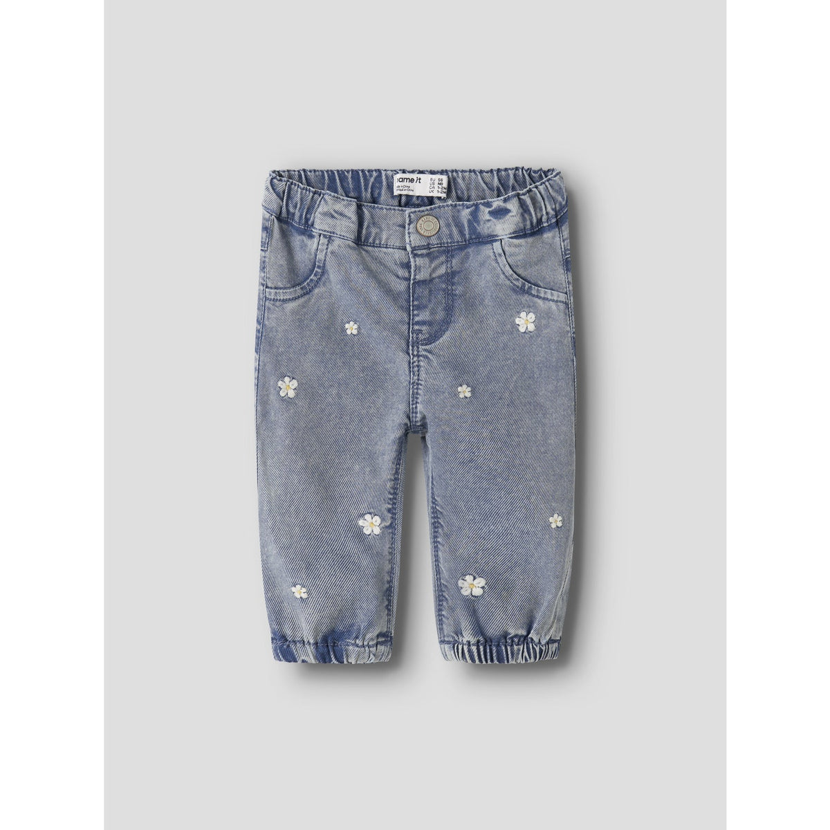 Name It Light Blue Denim Flowers Nbfrose Shaped R Emb Jeans 5321-Yb H