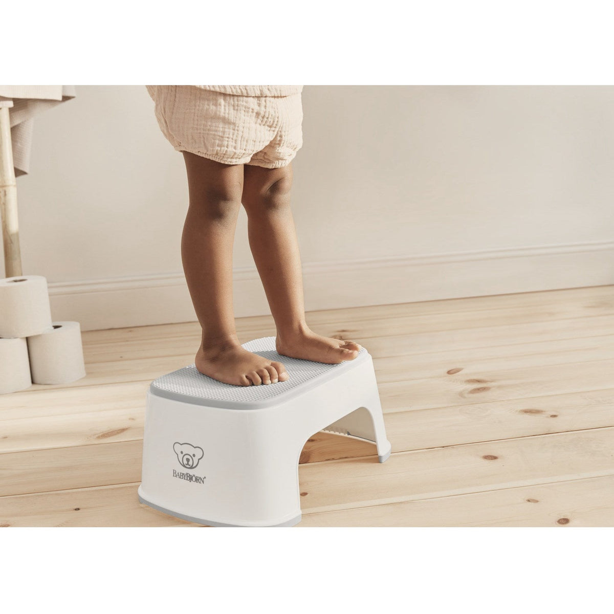 BabyBjörn White/Grey Børnetaburet