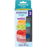 Sistema To Go Mini Bites Opbevaringsbøtter 130 ml Mixed Pack 3-pak