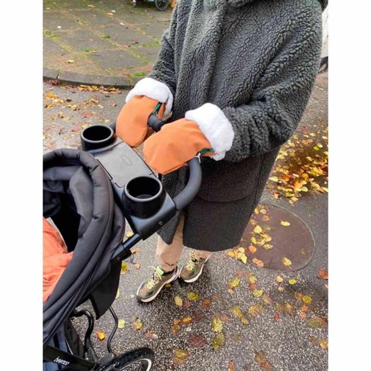 KongWalther Østerbro Barnevogns Handske Faux Brown Bark