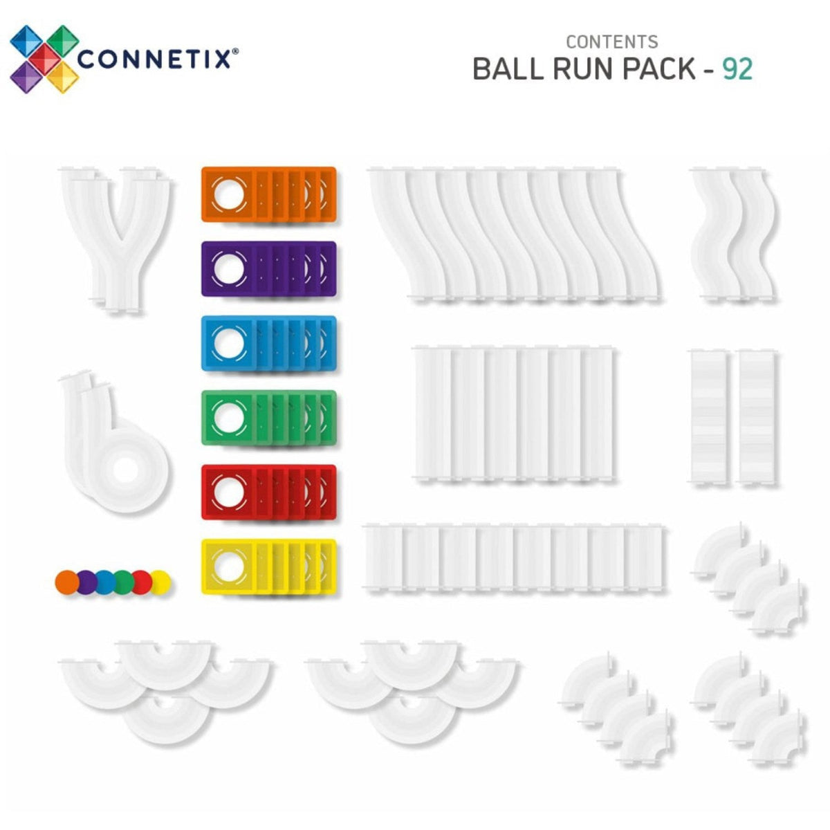Connetix Rainbow Bold Run Pak 92 Styks