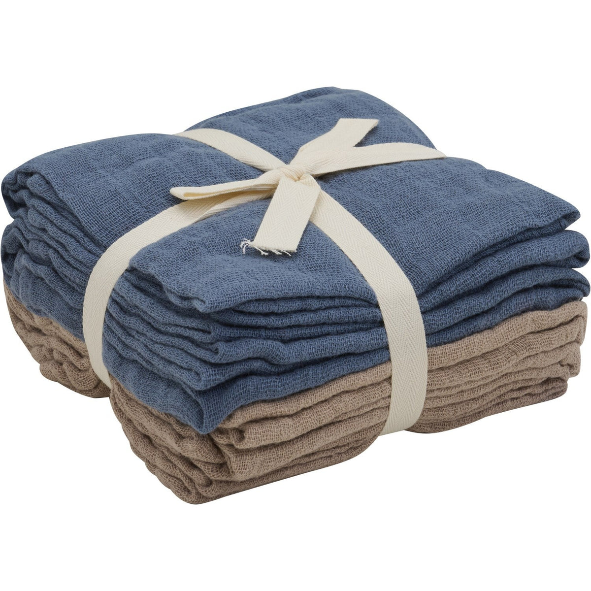 Pippi China Blue Økologiske Stofbleer Muslin 4-pak