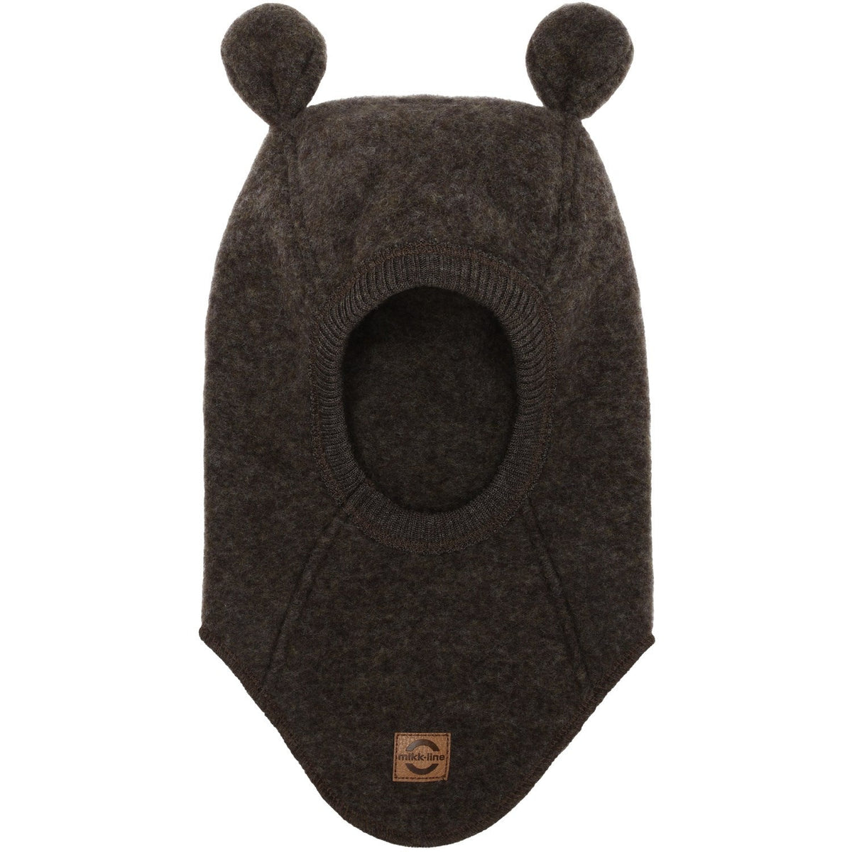 Mikk-Line Dark Brown Melange Uld Elefanthue Med Ører