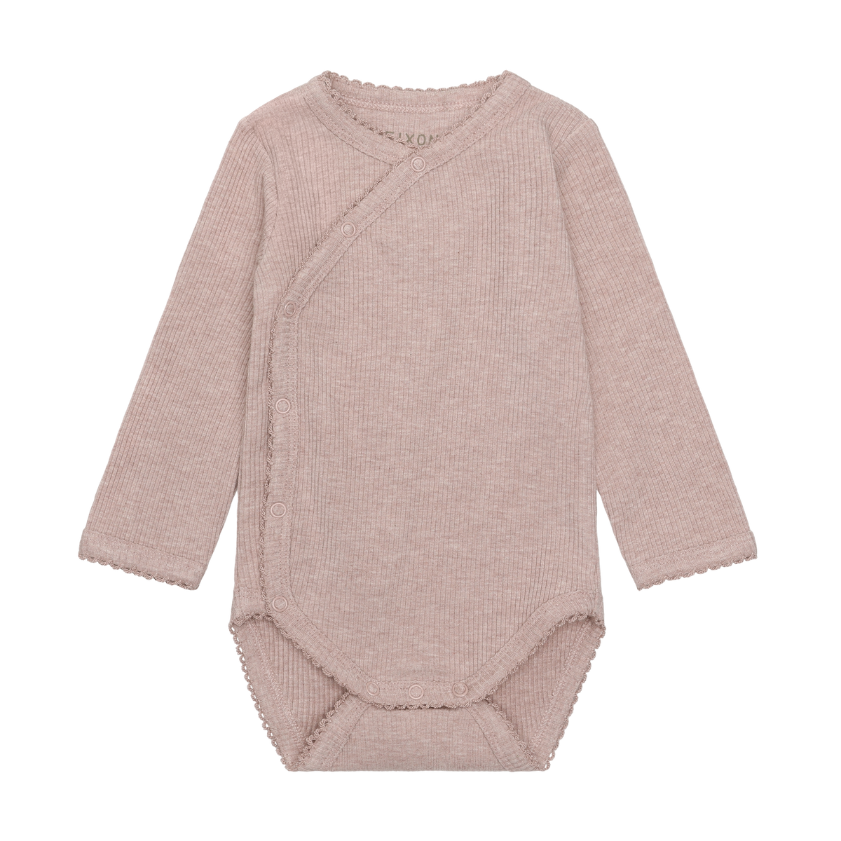 Wrap Body LS Melange Rib - Pale Mauve Melange