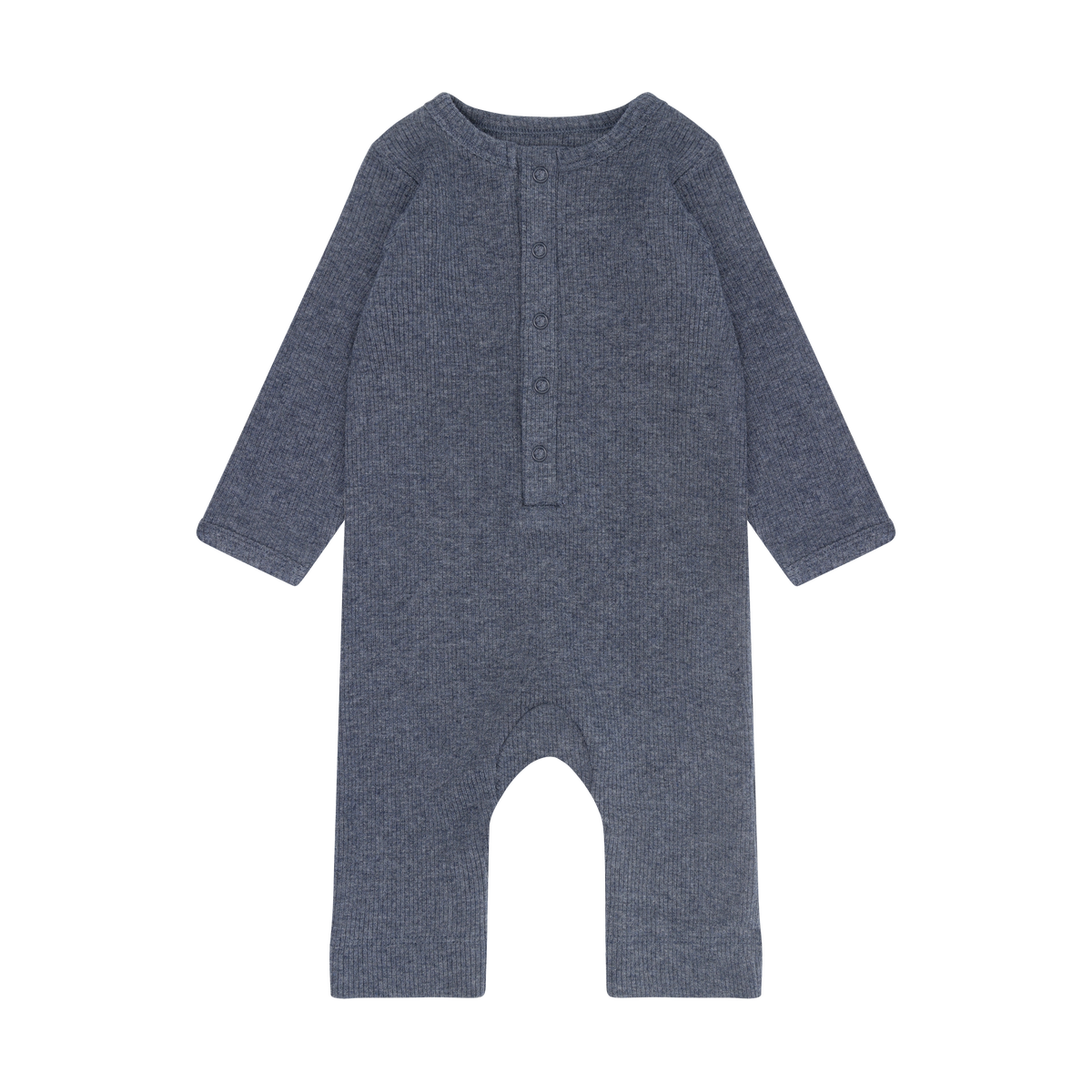 Romper LS Melange Rib - Vintage Indigo Melange
