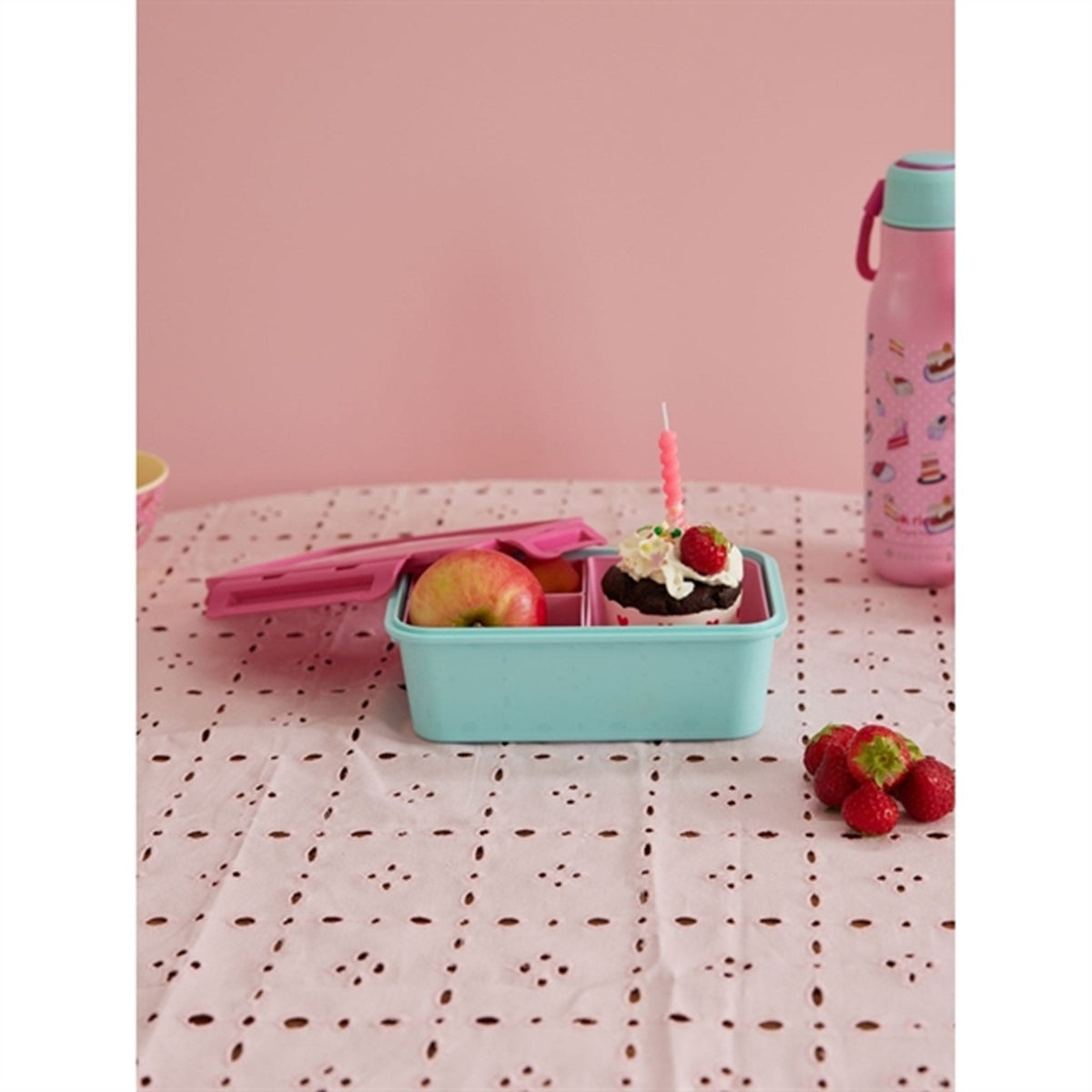 RICE Pink/Mint Madkasse med 3 inddelinger