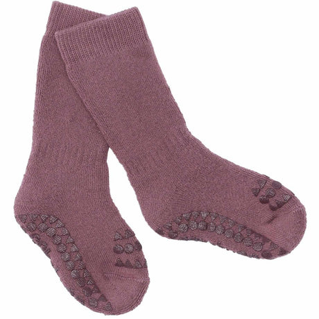 Gobabygo Misty Plum Non-Slip Strømper Organic Terry Bomuld