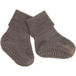 Gobabygo Brown Melange Non-Slip Strømper I Merino Uld