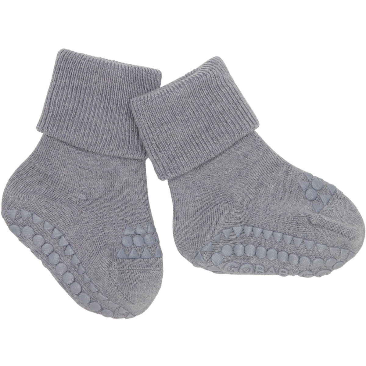 Gobabygo Grey Melange Non-Slip Strømper I Merino Uld