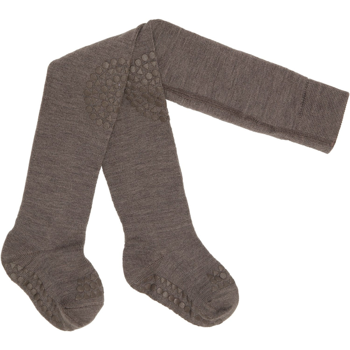 Gobabygo Brown Melange Crawling Strømpebukser Merino Uld