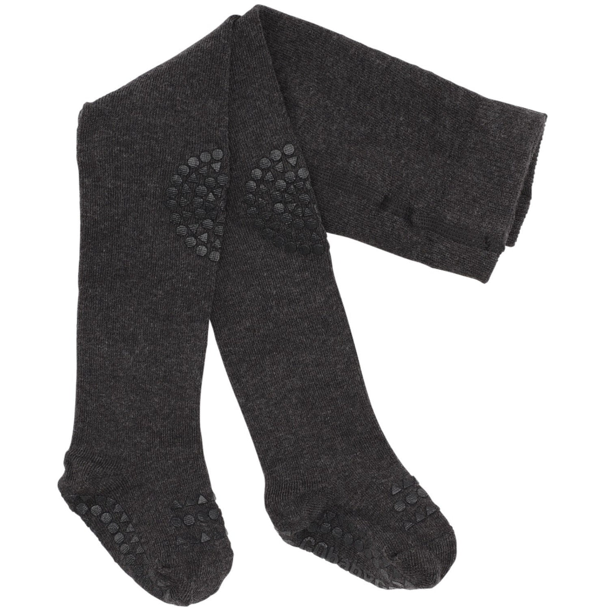 Gobabygo Dark Grey Melange Crawling Strømpebukser Organic Bomuld