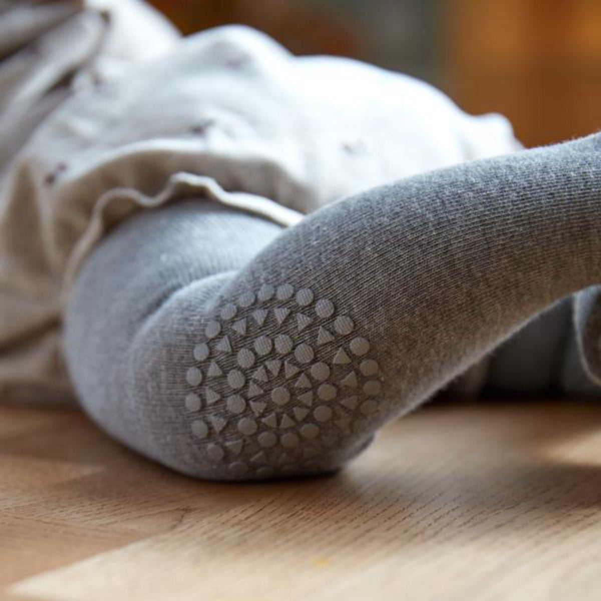 Gobabygo Grey Melange Crawling Strømpebukser Organic Bomuld