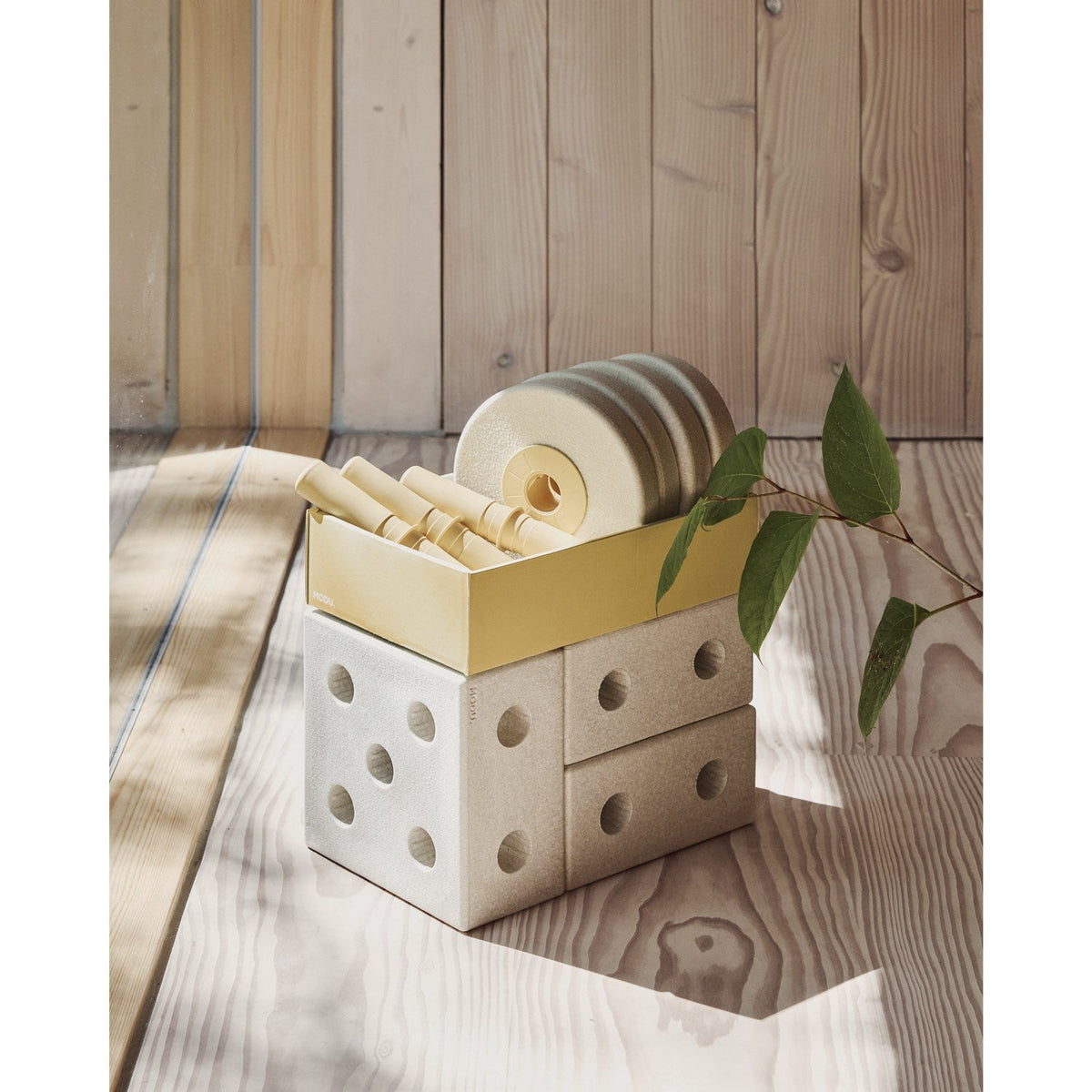 MODU 3-i-1 Baby Walker Sand Grey / Honey Yellow