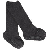 Gobabygo Dark Grey Melange Non-Slip Strømper Bambus