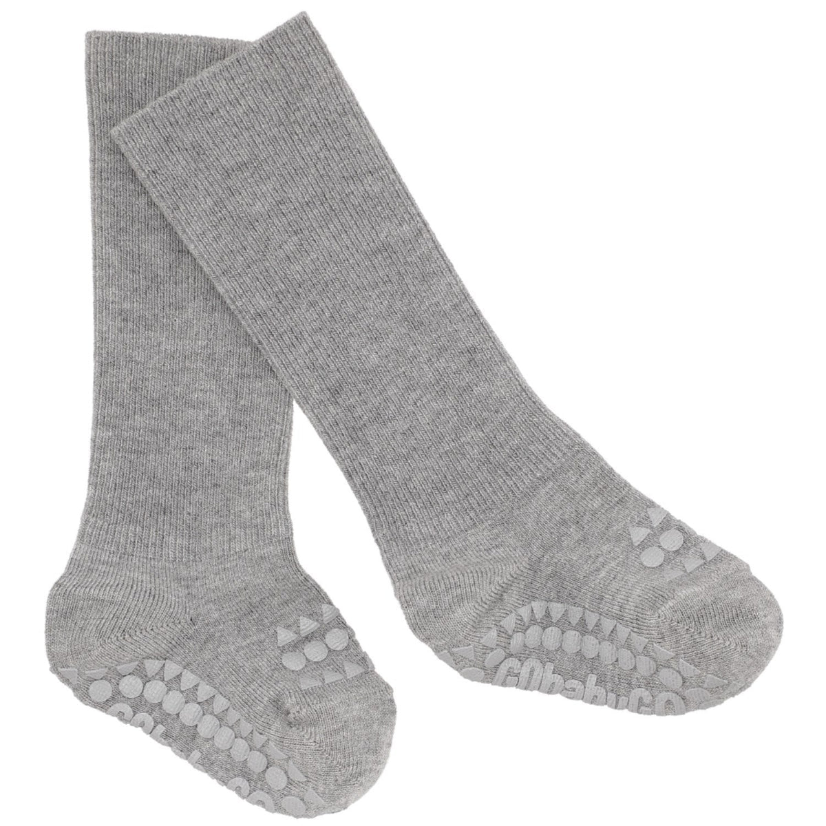 Gobabygo Grey Melange Non-Slip Strømper Bambus