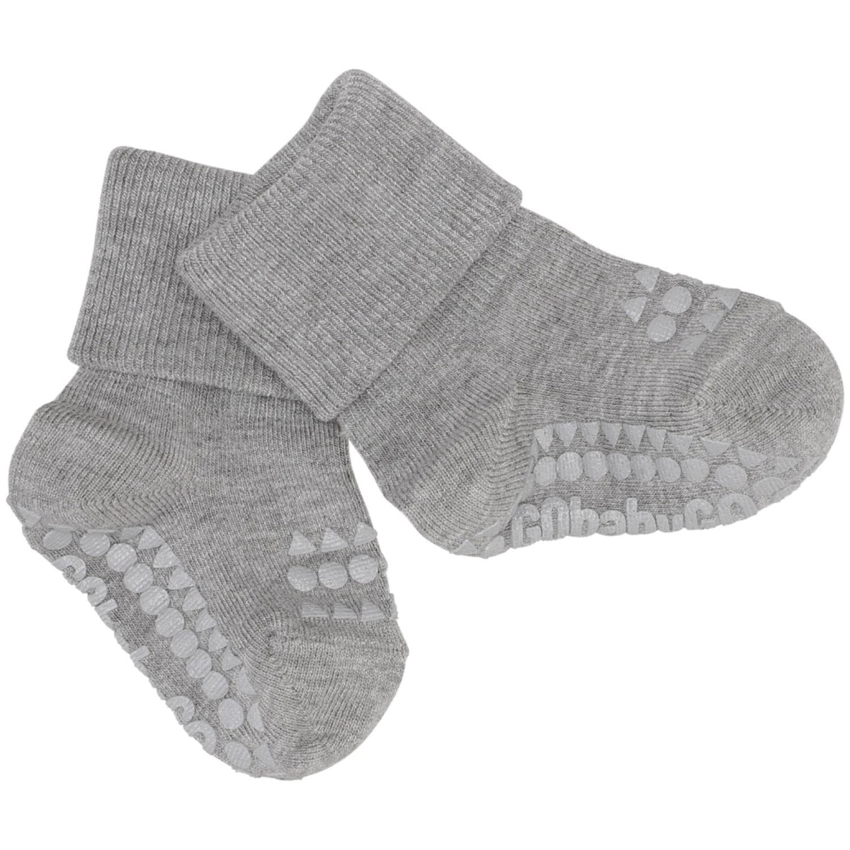 Gobabygo Grey Melange Non-Slip Strømper Bambus