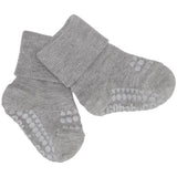 Gobabygo Grey Melange Non-Slip Strømper Bambus