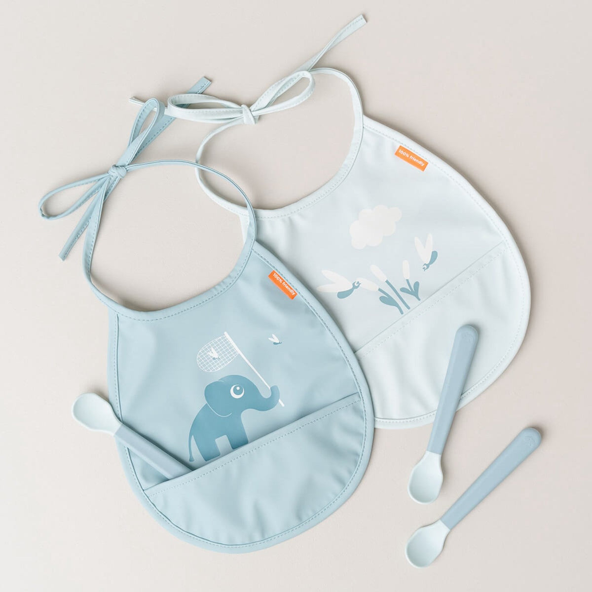 DonebyDeer Foodie Easy-Grip Babyske 3-Pak Blå