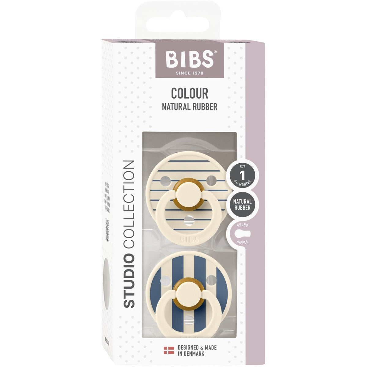 Bibs Ivory Steel Blue Mix Studio Colour 2-pack Pin Latex