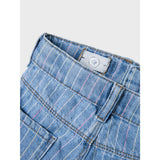 Name It Light Blue Denim Multi Rose Wide Stripe Jeans