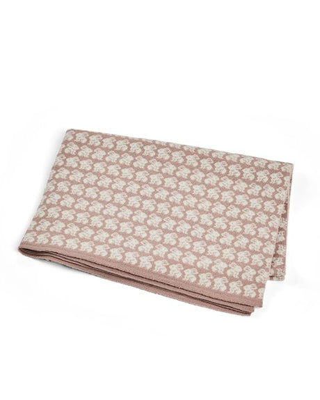 Smallstuff Babytæppe med elefanter, merino uld, powder
