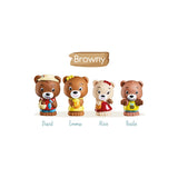 Timber Tots Browny Familen - sæt af 4
