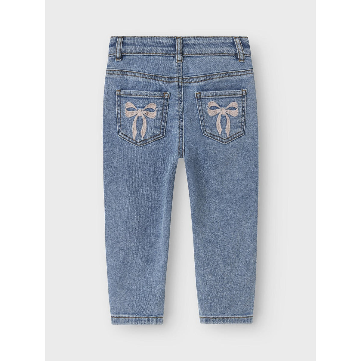 Name It Medium Blue Denim Bow Embroidery Nmfbella Mom Emb Jeans 1224-Sm Noos
