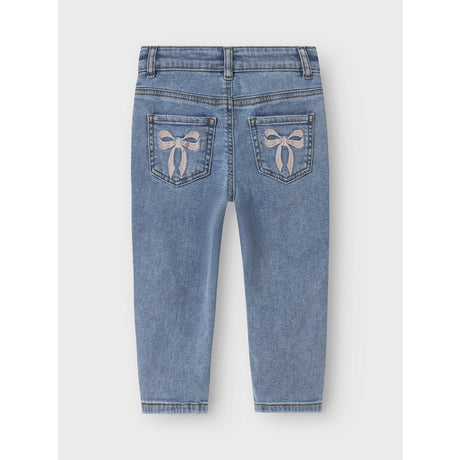 Name It Medium Blue Denim Bow Embroidery Nmfbella Mom Emb Jeans 1224-Sm Noos
