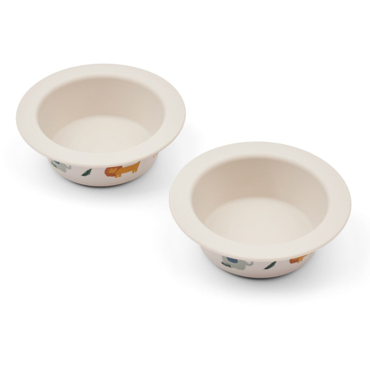 LIEWOOD Safari Sandy Mix Peony Printed Suction Skål 2-Pak