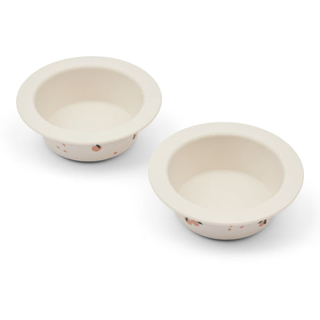 LIEWOOD Peach / Sea Shell Peony Printed Suction Skål 2-Pak