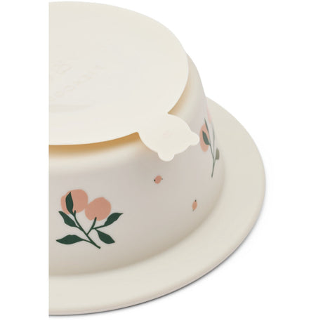 LIEWOOD Peach / Sea Shell Peony Printed Suction Skål 2-Pak